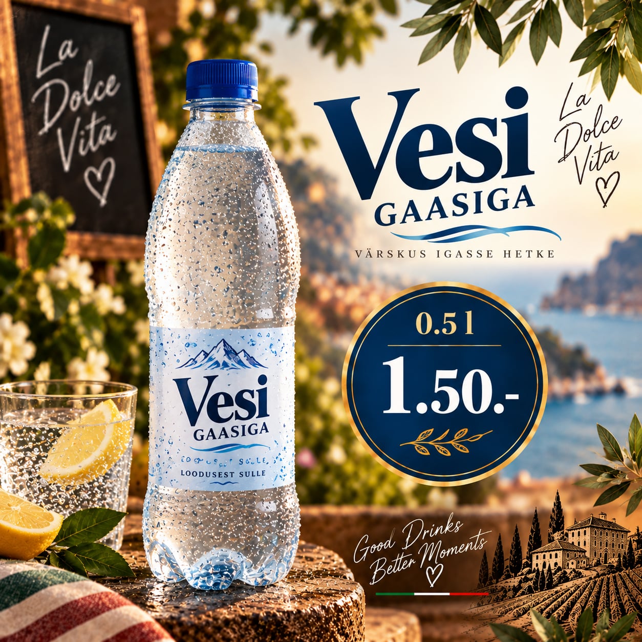 Vesi, gaasiga