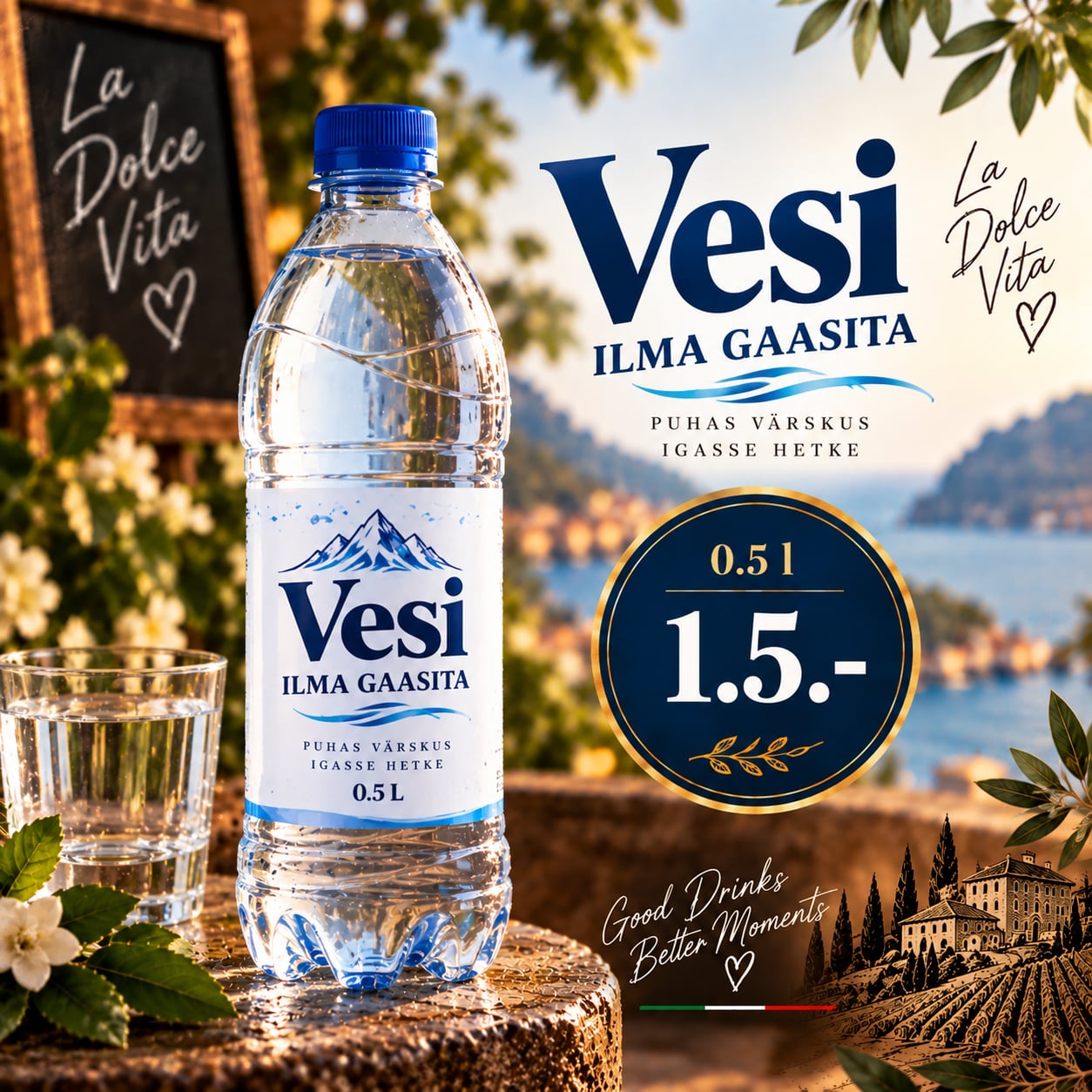 Vesi ilma gasita